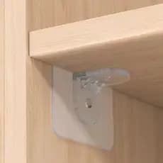 Kit 48 peças Suporte Reforçado Adesivo Prateleira Transparente Mão Francesa Cantoneira