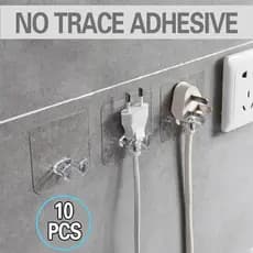 10/20/30 pçs Gancho Adesivo De Plástico Transparente Com Plugue Forte Para Cozinha, Banheiro
