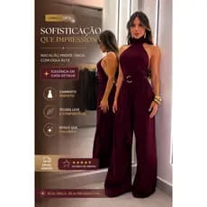 MACACÃO LONGO FEMININO PANTALONA GOLA ALTA COM COSTAS NUAS ✨