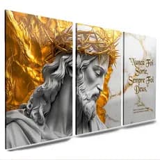 Quadros Decorativos Sala Jesus Cristo Com Frases Nunca Foi Sorte Sempre Foi Deus