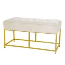 Puff Recamier Banco Retangular 80x36 Decoração Quarto Escritorio Banqueta Ferro Penteadeira
