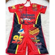 FANTASIA SUPER HERÓI MCQUEEN  CARROS FESTA ANIVERSÁRIO ROUPA INFANTIL