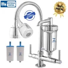 Torneira com Filtro Cozinha Tubo Gourmet Bancada 100% Metal Luxo