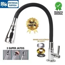 Torneira Cozinha Gourmet Jato 3 Funções Mesa METAL 100% LUXO