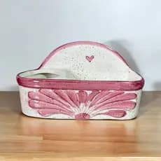 Porta Detergente e Esponja Para Pia de Cozinha Ou Banheiro Feito Em Cerâmica