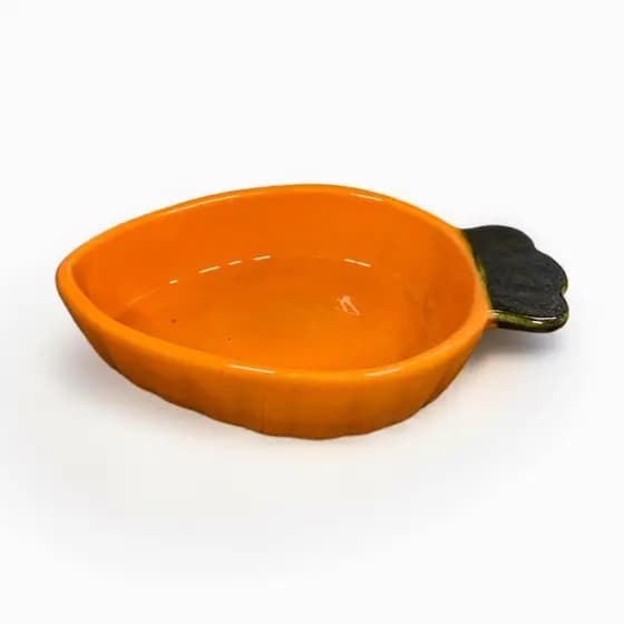 Bowl Decorado Em Cenoura 350ml Feito De Cerâmica Para Doce Petiscos Coelho