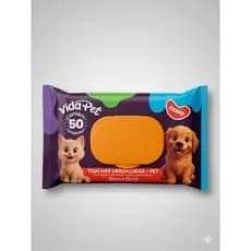 Toalhas Umedecidas Pet Vida Pet 50 Unidades 20cm x 15cm - Cães e Gatos