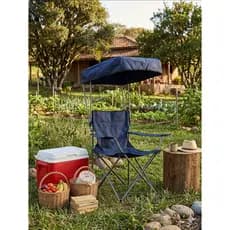 Cadeira De Camping Dobrável Com Cobertura Toldo Articulada Reforçada Suporta 100kg + Bolsa Transporte Pesca Praia Lazer