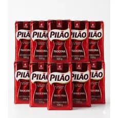 Kit 10 Café Pilão 500g Tradicional Torrado Moído