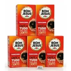 Kit 5 Unidades Café Bom Jesus Tradicional 500g Torrado e Moído, a Bebida Certa Para Seus Momentos.
