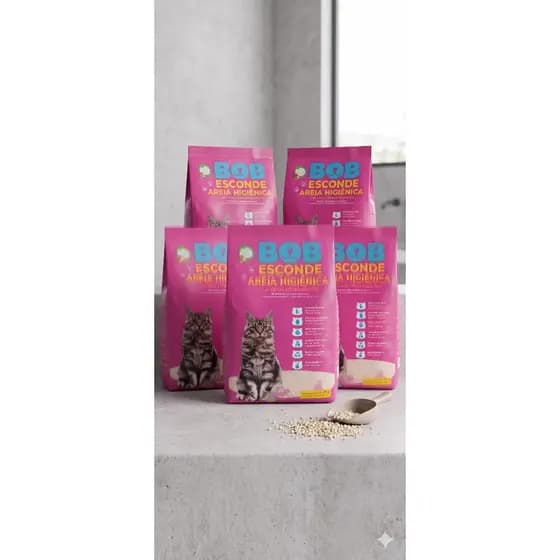 Kit Com 5 Unidades De Areia Higienica Bob Esconde.