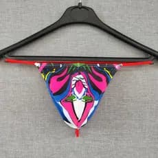 2026 novo estilo na moda masculina impressão abstrata cinta fina tanga cintura baixa estiramento Lycra algodão respiráve