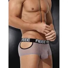 2026 novo estilo roupa interior boxer masculino lado aberto tecido seda gelo Ultra-fino sem costura respirável sensação