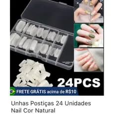 Unhas Postiças 24 Unidades Nail Cor Natural