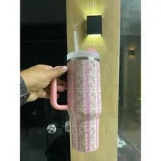 Garrafa térmica 1200 ml parede dupla com canudo