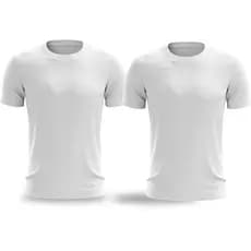 Kit 2 Camisetas Sublimação Branca 100% Poliester para Personalização e Silk Eventos Premium