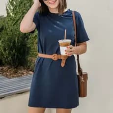 Vestido Camisão Blusao Feminino Moda Blogueira Camisetao Confortavel Gola Careca Camiseta Mulheres