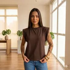 T Shirt Feminina Muscle Tee Gola Redonda Básica Chic Moda Casual Elegante