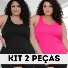 Kit 2 Regata Plus Size Feminina Dry Fit Para Academia Basica Cores do Verão Confortavel