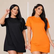 Vestido T-Shirt Camisetão Blusão Feminino Algodão Respirável Conforto Total