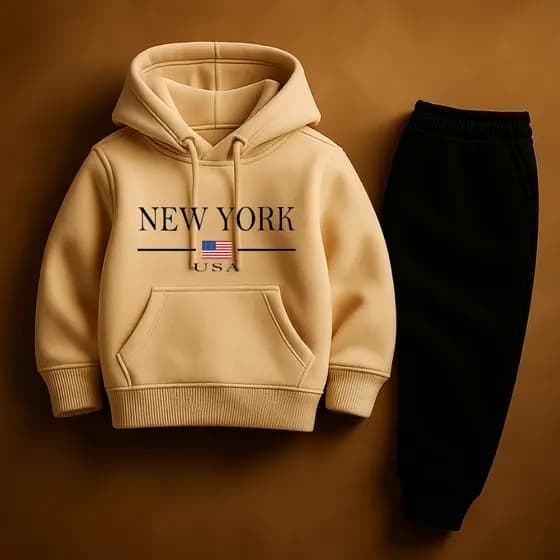 Conjunto Infantil Em Moletom Algodão 75% NewYork Flanelado Menino Menina