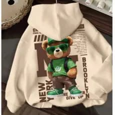 Agasalho infantil Moletom Com Capuz 2 anos ao 16 Flanelado Ursinho StreetWear Verde New