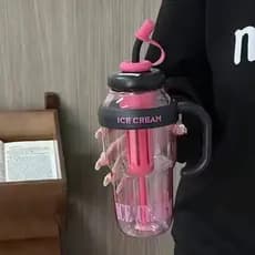 Garrafa de Água 1300ml com Canudo, Filtro e Alça