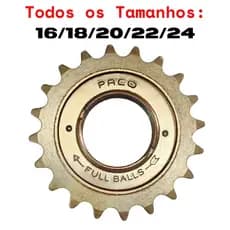 Catraca Roda Livre Esferada Dourada 16 - 18 - 20 - 22 - 24 Dentes Bike Infantil e Adulto Sem marcha