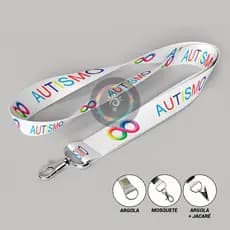 Cordão de Identificação Autismo Infinito Colorido Porta Crachá