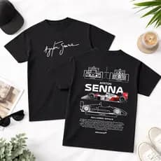 Camisa Camiseta Masculina Basica Premium 30.1 Algodão Premium Ayrton Senna Campeão Mundial Formula 1 Mclaren Unissex