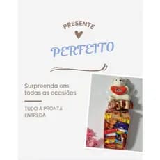 Cesta de Chocolates Com Ursinho Ouro Branco Sonho de Valsa Dia dos Namorados| Aniversário | Presente