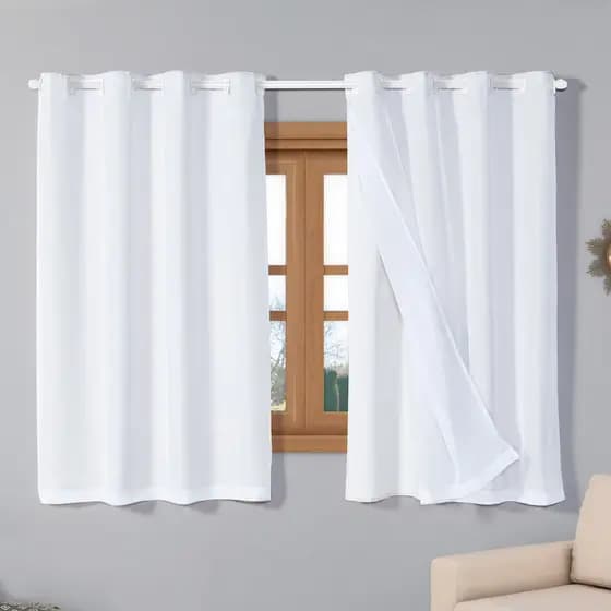 Cortina Classic 2,80m x 2,30m para Sala Quarto Janela Cozinha Decorativa Varão Simples