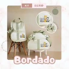 kit Bolsa Maternidade 2 Peças Luxo Borboleta/Safari mamãe bebê