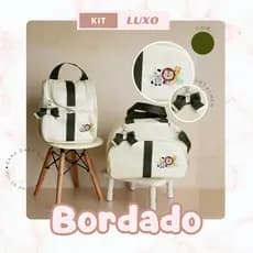 Kit Bolsa Maternidade MENINO - 2 Peças Luxo Safari mamãe bebê