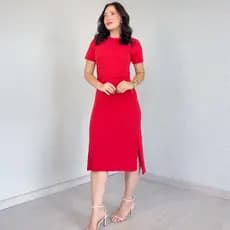Vestido Midi Malha 100% Algodão Comfort