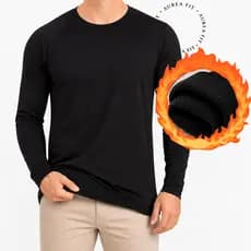 Blusa de Frio Segunda Pele Térmica Peluciada Inverno Frio Forrada Flanelada Manga longa Masculina