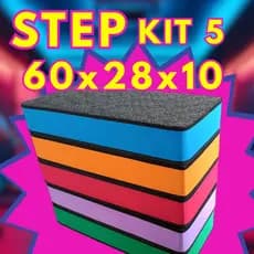 STEP ACADEMIA  KIT 5 60X28X10CM ESPORTE TREINO FITNESS CROSSFIT