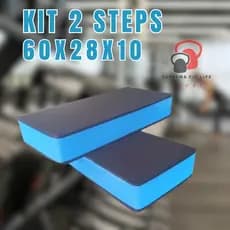 STEP ACADEMIA KIT 2 60x28x10CM EVA FITNESS  TREINO CROSSFIT AEROBICO