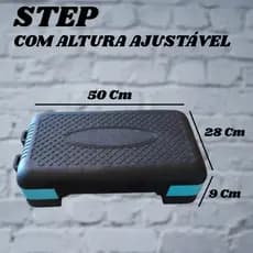 STEP ACADEMIA 50X28X09 AJUSTAVEL PLASTICO AERÓBICO FITNESS EXERCÍCIO CROSSFIT