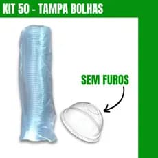 50 TAMPA BOLHAS 400/440/500 ML SEM FUROS PARA COPOS AÇAI SOBREMESA