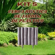 KIT 5 CERCA DE JARDIM DECORATIVA RÚSTICA DE PLÁSTICO