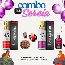 Combo da Sereia Nagoia – 2 Perfumes Inspirações Arabes 15 ml - Sabah, Yara, Royal Amber, Fakhar Rose