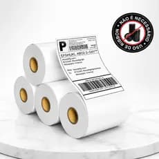 4 Rolos de Etiqueta 10x15cm Térmica Adesiva para Impressão Zebra Elgin Termocolante Serrilha