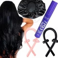 *XO FRIZZ Tchau Fios Duplos Anti Frizz + Vareta Modeladora +Touca de Cetim AntiFrizz Protege Cabelos