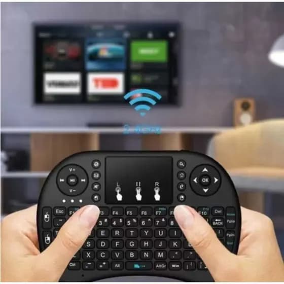 Mini Teclado Controle Sem Fio Para Smart Tv Pc