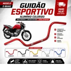 Guidão Colorido Esportivo Estilo D Brake Moto Cg Start Titan Fan Envio Hoje