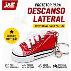 Protetor Descanso Lateral Moto Tênis Mini Chaveiro Sapato Pézinho Cavalete J&E