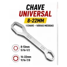 Chave Boca Fixa Aço Universal 8 a 22mm Cabeça Dupla Ferramenta Resistente Multifuncional