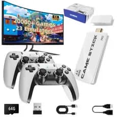 Game Stick M15 Pro 4k 64 gb Hdmi com 2 Controles Sem Fio +20mil Jogos e 23 Emuladores