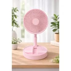 Ventilador Portátil Dobrável 4 Velocidades Recarregável USB Retrátil Mesa Coluna Forte Silencioso